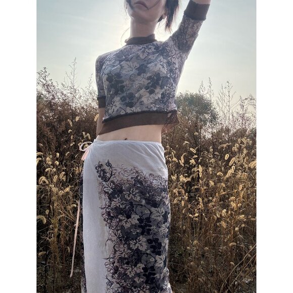 Jean Paul Gaultier grape vintage top skirt 2 piece mesh dress set. - Picture 7 of 13